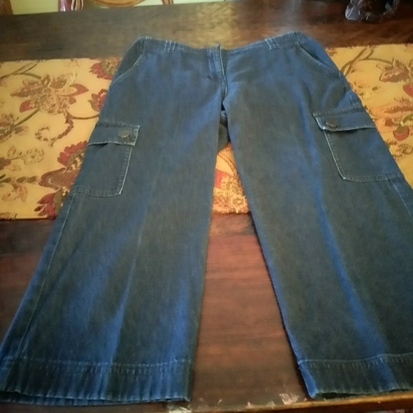 Ann Taylor Denim - Ann Taylor lightweight dark denim cropped jeans.